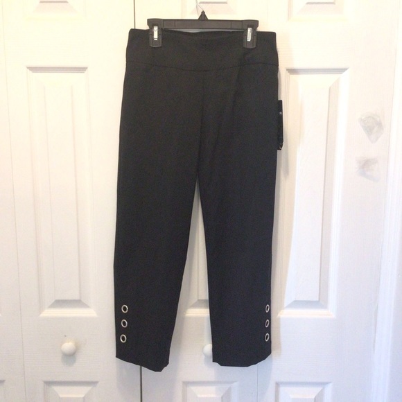Zac & Rachel Womens Black Pull On Tummy Control Shaper Capri Pants Size Small - Picture 4 of 9